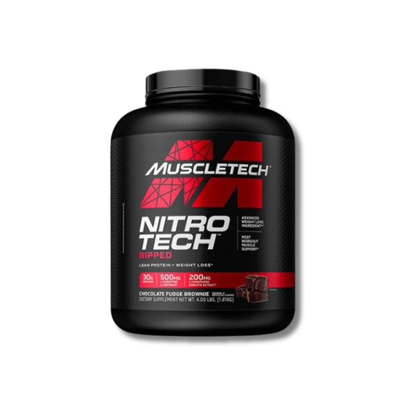 NitroTech Ripped 4lb by MuscleTech – Whey Protein with Fat-Burning Support